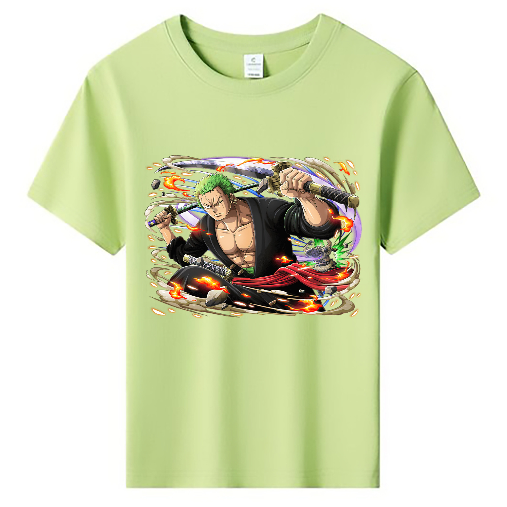 ワンピース ロロノア・ゾロ ONE PIECE Roronoa Zoro 綿100％キッズTシャツ（フロントプリント）